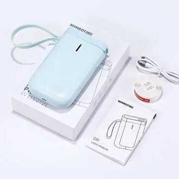NIIMBOT D11 Label Maker Machine All-in-One Handheld Rechargeable Label Printer Wireless Connection with Smartphone for Office Home Organization No Ink Consumption