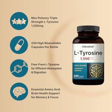L Tyrosine Supplement - 1,500mg for Brain Health