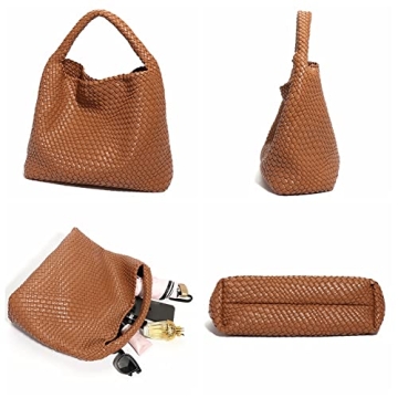 Stylish Vegan Leather Women’s Woven Tote Handbag