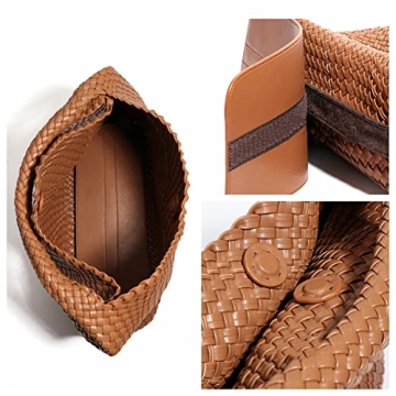 Stylish Vegan Leather Women’s Woven Tote Handbag