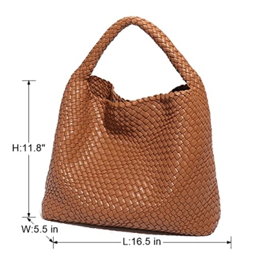 Stylish Vegan Leather Women’s Woven Tote Handbag