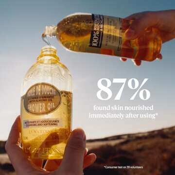 L'OCCITANE Cleansing & Softening Almond Shower Oil: Oil-to-Milky Lather, Softer Skin, Smooth Skin, Cleanse Without Drying, With Almond Oil, Best- Seller