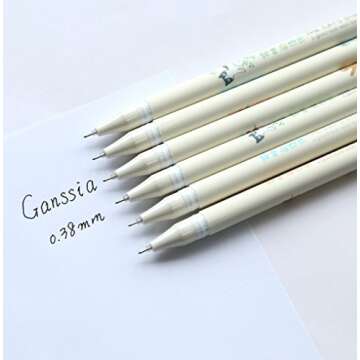 GANSSIA Colorful Cats Design 0.38mm Gel Pens Black Ink Pen Pack of 6 PCS