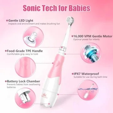 Dada-Tech Electric Toddler Toothbrush with LED Light