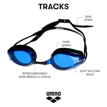 Arena Tracks Swim Goggles Non-Mirror Black Blue