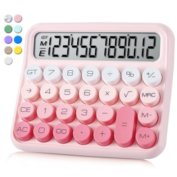 VEWINGL Mechanical Switch Calculator - Retro Style, 12-Digit LCD & Tactile Buttons - Fun for Home or...
