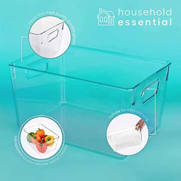 Homeries Pantry Organizer And Storage bins, Clear Cabinet Organizers And Storage for Kitchen, Pantry, Cabinets, Countertops, for Storing Packets, Spices, Sauce, Snacks, Cans, (Pack Of 4)