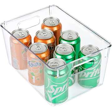 Homeries Pantry Organizer And Storage bins, Clear Cabinet Organizers And Storage for Kitchen, Pantry, Cabinets, Countertops, for Storing Packets, Spices, Sauce, Snacks, Cans, (Pack Of 4)