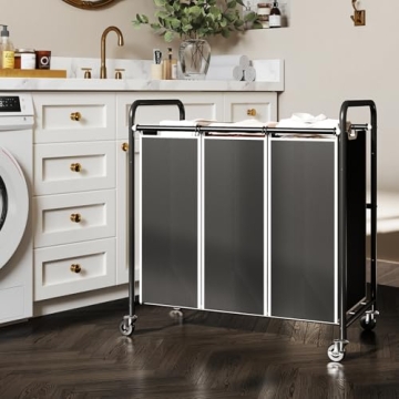 ROMOON Laundry Sorter with Wheels - 3-Section Organizer