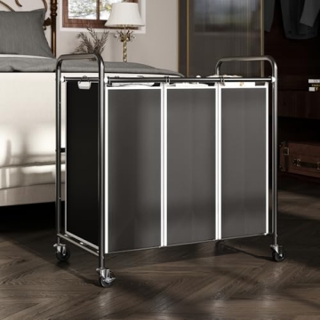 ROMOON Laundry Sorter with Wheels - 3-Section Organizer