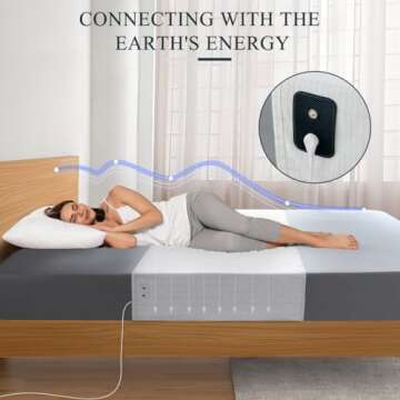 OZUBEEL Grounding Sheets, Grounding Mat for Bed Earth Grounded Sheet Pad 10% Silver Fiber+90% Organi...