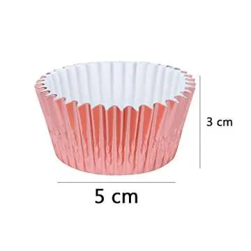 SUBANG 400 Pieces Foil Cupcake Liners Baking Cups Muffin Tins Treat Cups Foil Metallic Cupcake Liner...
