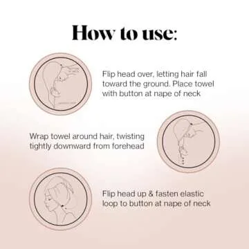 Kitsch Microfiber Hair Towel Wrap for Women - Valentines Gift for Her, Microfiber Towel, Super Absorbent, Quick Dry, Anti-Frizz - for Long and Short Hairs, Turbans for Women, Hair Wrap - Black