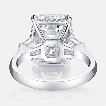 AINUOSHI Emerald Cut CZ Engagement Ring for Her