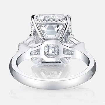 AINUOSHI Emerald Cut CZ Engagement Ring for Her