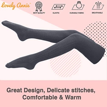 Lovely Annie Women's Knee High Cotton Socks - Stylish & Warm