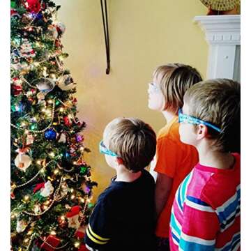 3D Christmas Glasses - 10 Pairs / 10 Turn Christmas Tree & Holiday Lights into Magical Images - Stocking Stuffers - Secret Santa - Office Parties - Fun for The Family