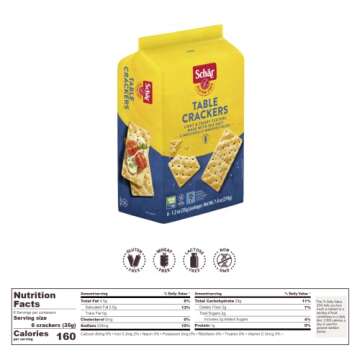 Schar Table Crackers - Gluten Free, Non-GMO and Delicious - 7.4 oz 1 Pack