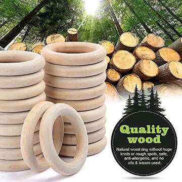 HNYYZL 20Pcs Natural Wooden Rings for Crafting