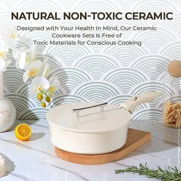 Pots and Pans Set with Detachable Handle - 12 Pcs Nonstick