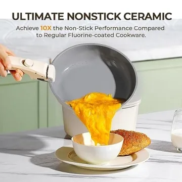 Pots and Pans Set with Detachable Handle - 12 Pcs Nonstick