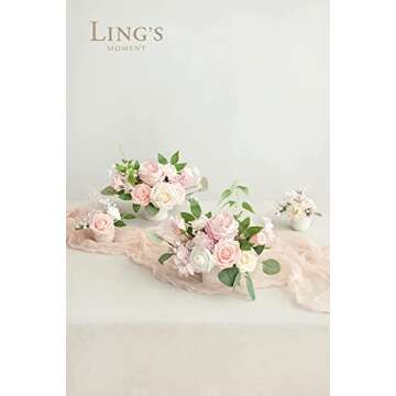 Ling's Moment Artificial Flowers 50Pcs Pink Roses Decor w/Stems,3" Real Touch DIY Foam Floral for Wedding Bouquet/Centerpieces, Outdoors Party Backdrop, Room/Table, and Garden/Pot Decorations(2023)