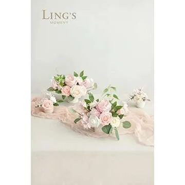 Ling's Moment Artificial Flowers 50Pcs Pink Roses Decor w/Stems,3" Real Touch DIY Foam Floral for Wedding Bouquet/Centerpieces, Outdoors Party Backdrop, Room/Table, and Garden/Pot Decorations(2023)