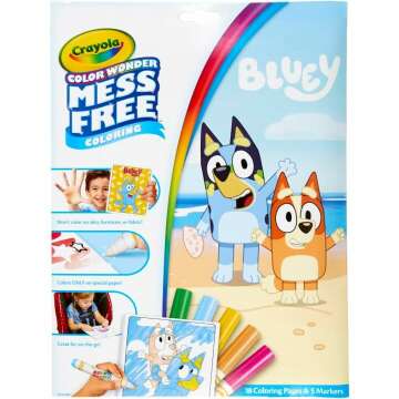 Crayola Bluey Color Wonder Coloring Set for Toddlers - 18 Mess-Free Fun