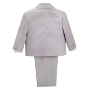 Dressy Daisy Toddler Boy's 5 Pcs Set Formal Tuxedo Suits No Tail Wedding Outfits Size 4T Light Gray