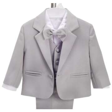 Toddler Boy Tuxedo Set 5 Pcs Suit for Special Events