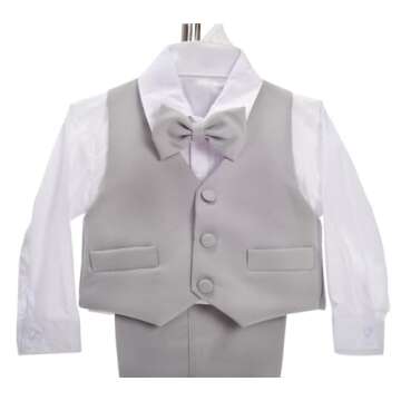 Toddler Boy Tuxedo Set 5 Pcs Suit for Special Events