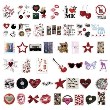 50Pcs Aesthetic Downtown Girls Stickers Pack Cool Trendy Y2K Stickers for Water Bottle Funny Waterproof Stickers for Teens Adults Vinyl Stickers for Laptop Skateboard Party Supplies(Downtown)