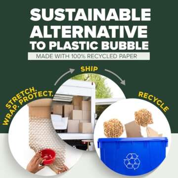 Eco-Friendly Scotch Cushion Lock Protective Wrap, 30ft Roll