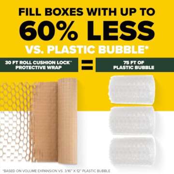 Eco-Friendly Scotch Cushion Lock Protective Wrap, 30ft Roll