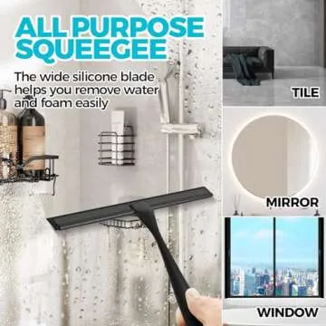 ALFLOD Stainless Steel All-Purpose Shower Squeegee for Spotless Cleaning