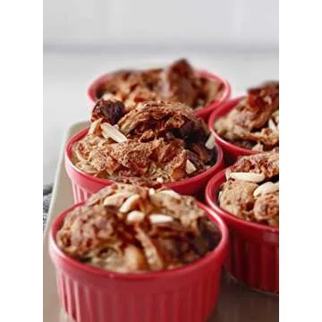 LE TAUCI Ramekins 4 OZ Oven Safe, Creme Brulee Ramekins, Pudding Custard Cups Souffle Ramiken, Dipping Sauce Dishes, Ceramic Ramekin Bowls Set of 6, True Red