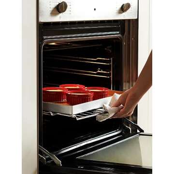 LE TAUCI Ramekins 4 OZ Oven Safe, Creme Brulee Ramekins, Pudding Custard Cups Souffle Ramiken, Dipping Sauce Dishes, Ceramic Ramekin Bowls Set of 6, True Red