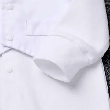 Winter Baptism Outfits for Boys Baby Boy Gentleman Suit Christening Outfit Dedication White Dress Shirt Romper Bowtie Newborn Baptismal Outfit Wedding Tuxedo Formal Suit Easter All White 0-6 Months