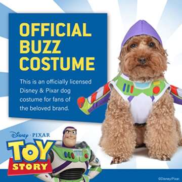 Disney for Pets Halloween Toy Story Buzz Lightyear Costume - Small - | Small Halloween Costumes for Dogs, Officially Licensed Disney Dog Halloween Costume for Pets Multicolor