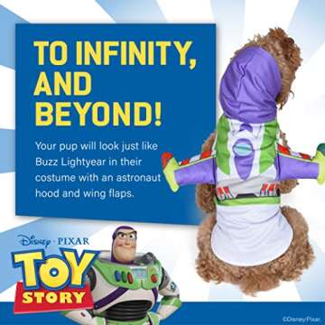 Disney for Pets Halloween Toy Story Buzz Lightyear Costume - Small - | Small Halloween Costumes for Dogs, Officially Licensed Disney Dog Halloween Costume for Pets Multicolor