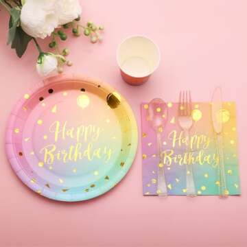 175PCS Pastel Birthday Decorations For 25 Guests