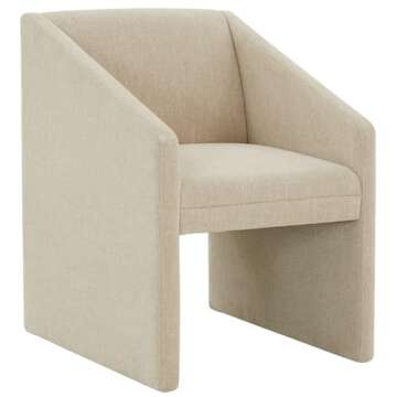 SAFAVIEH Couture Collection Liandra Beige Linen Upholstered Arm Chair (Fully Assembled)