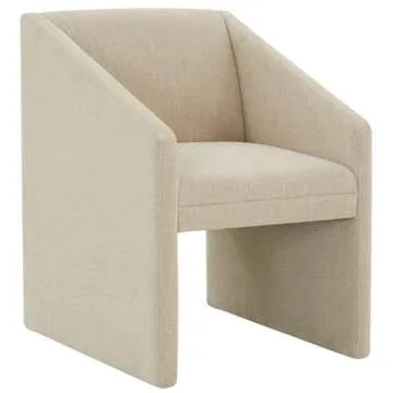 SAFAVIEH Couture Collection Liandra Beige Linen Upholstered Arm Chair (Fully Assembled)