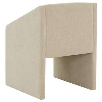 SAFAVIEH Couture Collection Liandra Beige Linen Upholstered Arm Chair (Fully Assembled)
