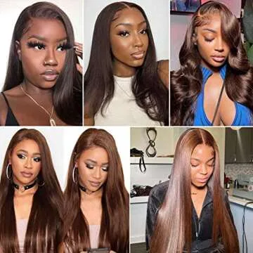 Chocolate Brown Wig Straight 5x5 HD Transparent Colored Lace Front Wigs Human Hair #4 Dark Brown Pre Plucked Lace Closure Wig For Black Women Brazilian Virgin Lace Wig Glueless Lace Wigs 180% Density YMSGIRL (16inch)
