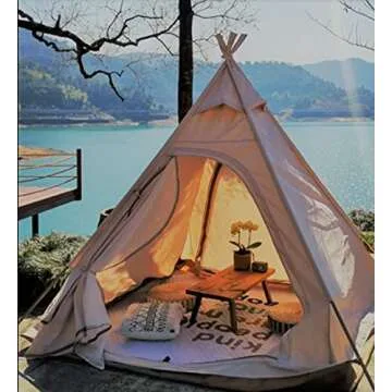 7'x7' Outdoor Cotton Canvas Tent for Family Camping