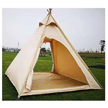 7'x7' Outdoor Cotton Canvas Tent for Family Camping