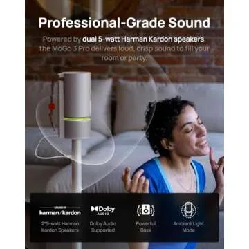 XGIMI MoGo 3 Pro 2024 NEW Portable Projector, Google TV with Licensed Netflix, Build-in Adjustable Stand, Mini Projector Supports Power Banks, 450 ISO Lumens, ISA 2.0, 2 x 5W Harman Kardon