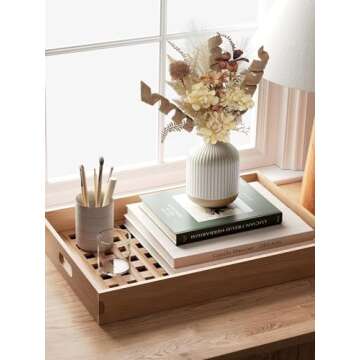 18Pcs Boho Faux Fall Dried Pampas Grass Silk Hydrangea Flowers Bouquets Fall Decor, Fake Autumn Thanksgiving Harvest Stems Fall Picks Branches Floral Arrangements for Vase 18"