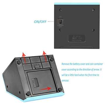 Youngine Novelty Face Bank Coin Eating Savings Bank Kids Money Saving Collection Piggy Bank (Blue Brick)